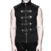 Men Gothic Cyber Vest Steampunk Military Rock Black Vest Top For Men 